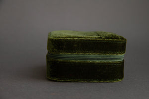 Green velvet jewelry box